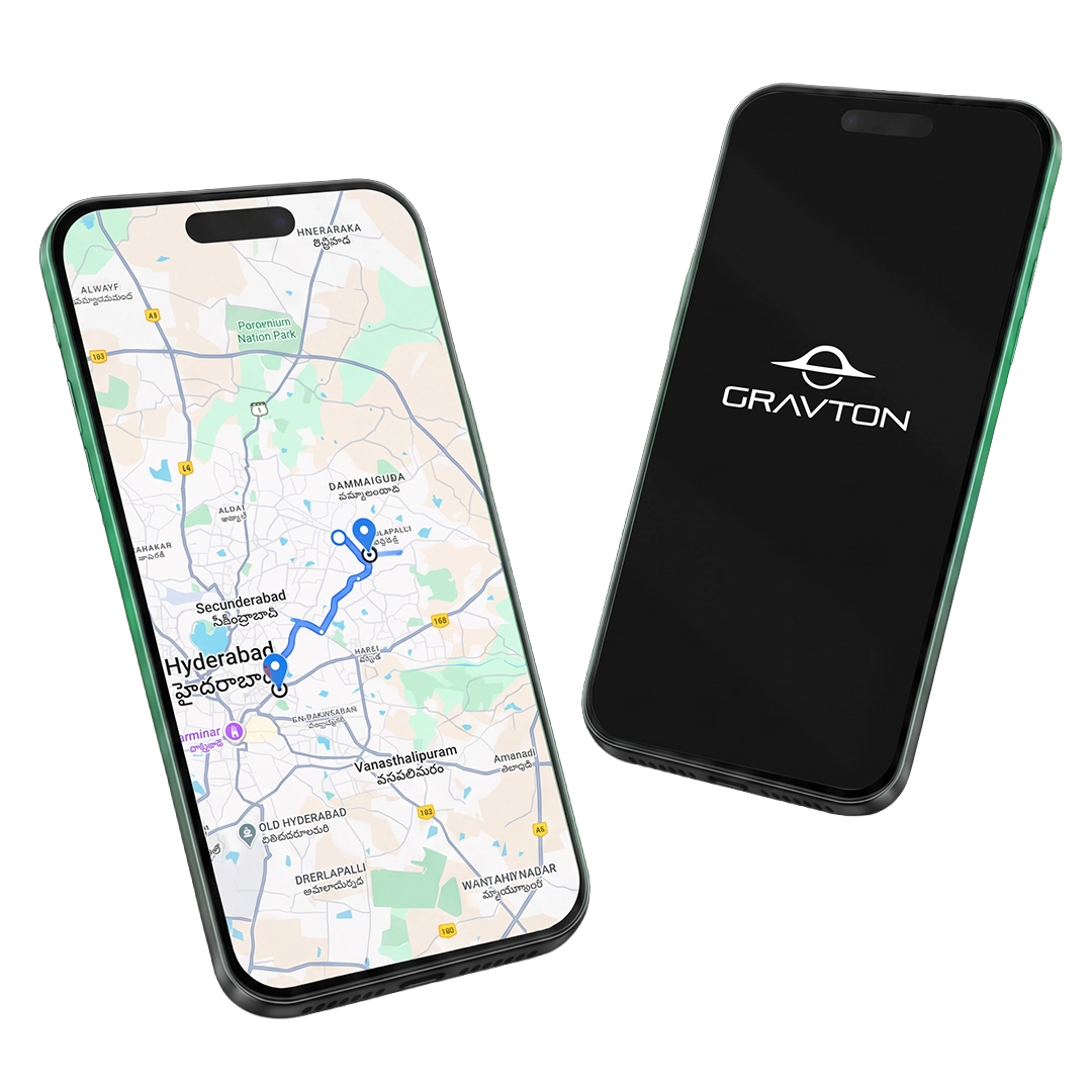 Gravton app on a phone mockup